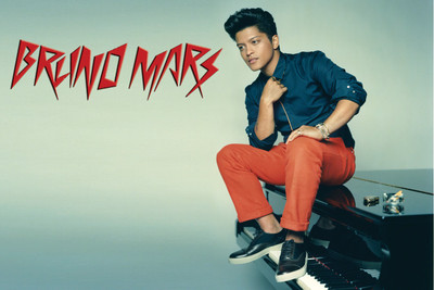 

MUSIC BRUNO MARS BLUE 12X18 INCHES Fine Art Print(12 inch X 18 inch)