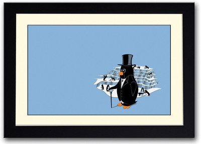 

Penguin In Suit and Hat Fine Art Print(14 inch X 20 inch, Framed)