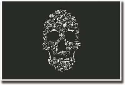 

Skull made of animals Fine Art Print(12 inch X 18 inch, Rolled)