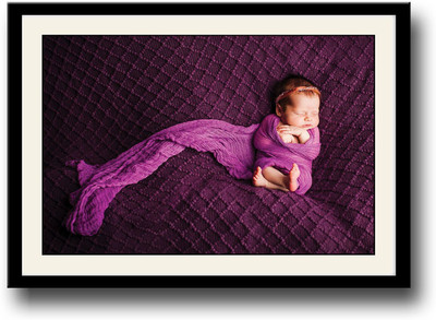 

Baby cutely wrapped in purple Fine Art Print(10 inch X 14 inch, Framed)