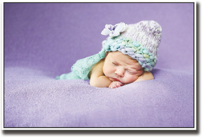 

Cute baby sleeping on a purple blanket Fine Art Print(12 inch X 18 inch, Rolled)