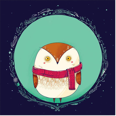 

Circle Owls Teal Fine Art Print(20 inch X 20 inch, Rolled)