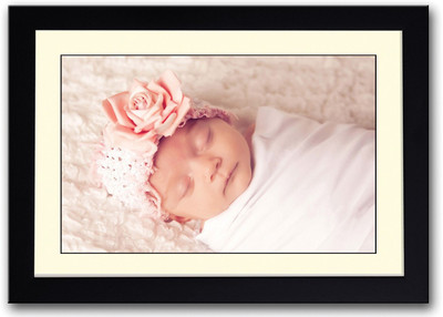 

Baby With Big Pink Rose Fine Art Print(14 inch X 20 inch, Framed)