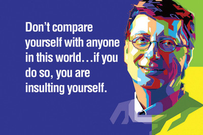

Bill Gates Quotes dont compare Paper Print(12 inch X 18 inch, Rolled)