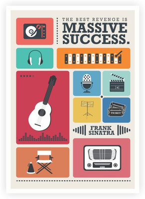 33% OFF on The Best Revenge Is Massive Success Frank Sinatra Inspirational Typography Quotes Decor Poster Paper Print(16.5 inch X 11.5 inch)