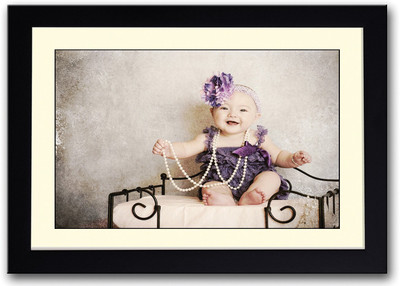 

Cute Baby Girl With In Purple Fine Art Print(14 inch X 20 inch, Framed)
