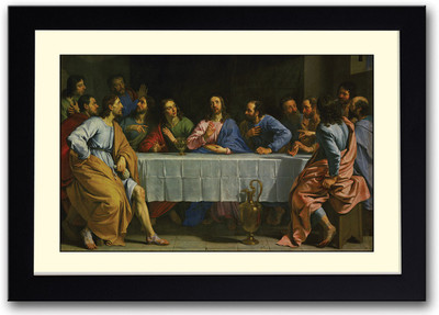 

The Last Supper Jesus Christ Fine Art Print(14 inch X 20 inch, Framed)