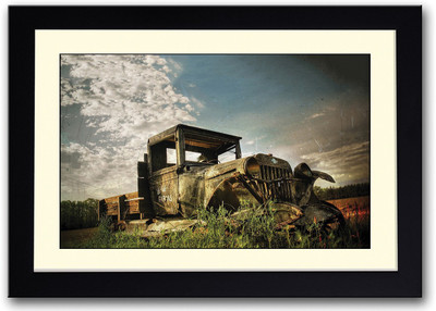 

Vintage Jeep In Farm Fine Art Print(14 inch X 20 inch, Framed)