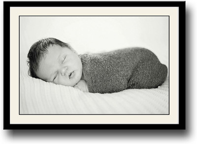 

Baby wrapped in grey b&w Fine Art Print(10 inch X 14 inch, Framed)