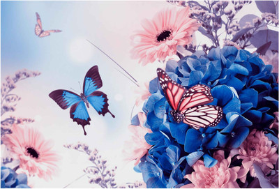 

Beautiful Flowers Wallpaper Paper Print(13 inch X 19 inch, Rolled)