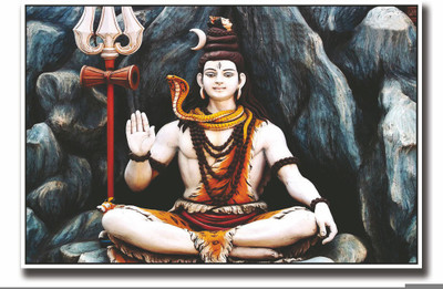

Posterhouzz God Shiva statue in mountains Fine Art Print(12 inch X 18 inch, Rolled)