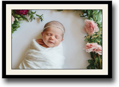 

Cute baby sleeping beside roses Fine Art Print(10 inch X 14 inch, Framed)