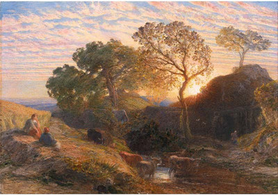 

Old Masters Collection - Sunset by Samuel Palmer - Medium Size Ready To Frame Rolled Digital Art Print On Photographic Paper(27 inch X 18 inch, Rolled)