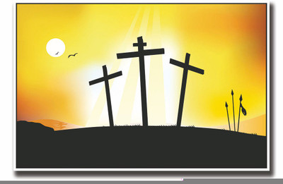 

Posterhouzz Three Jesus Christ cross Fine Art Print(12 inch X 18 inch, Rolled)