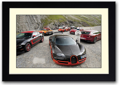 

Super Cars on Road Fine Art Print(14 inch X 20 inch, Framed)
