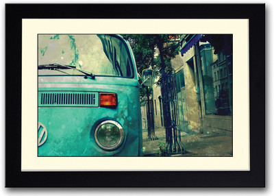 

Wow Blue Vintage Car Fine Art Print(14 inch X 20 inch, Framed)