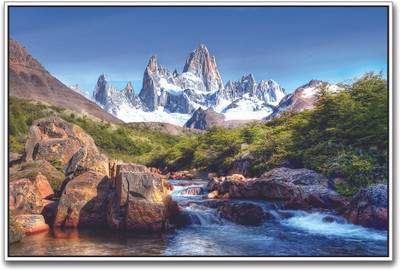

River Flowing Through Mountains Paper Print(12 inch X 18 inch)