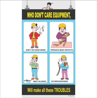 

Safety Poster-Who don't Care Equipment Paper Print(26 inch X 14.22 inch, Rolled)