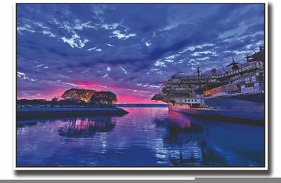 

Posterhouzz Blue water and sky Fine Art Print(12 inch X 18 inch, Rolled)