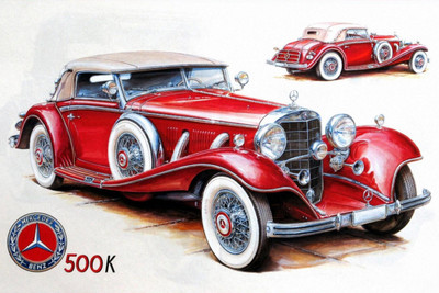 

Oshi - Vintage racing Car Paper Print(12 inch X 18 inch, Streched)