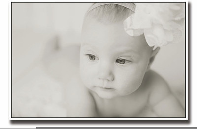 Posterhouzz Baby with hair band b&w Fine Art Print(12 inch X 18 inch, Rolled)