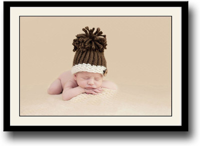 

Cute baby with nice brown cap Fine Art Print(10 inch X 14 inch, Framed)