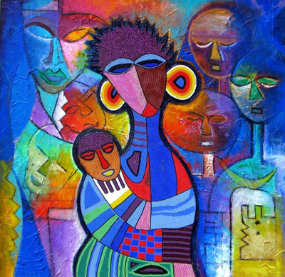 

Art For Kids Room Décor - Mother And Child - Medium Size Rolled Digital Art Print On Photographic Paper(18 inch X 18 inch, Rolled)