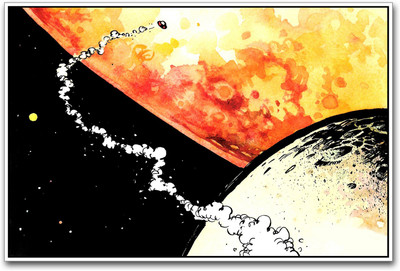 

Calvin and Hobbes in space Paper Print(12 inch X 18 inch)