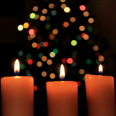 

3 Burning Candles With Bokeh in Background - Medium Size Ready To Frame Rolled Digital Art Print On Photographic Paper(18 inch X 18 inch, Rolled)
