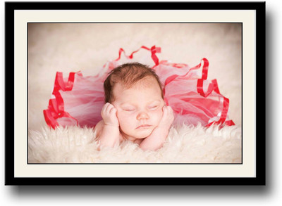 

Baby in red net dress Fine Art Print(10 inch X 14 inch, Framed)