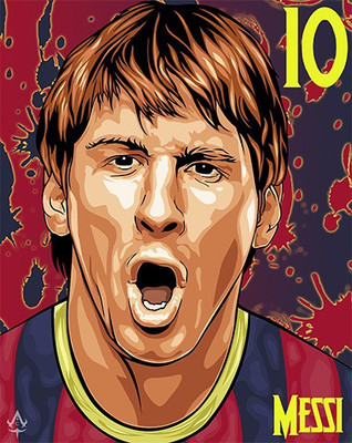 Lionel Messi Champ Paper Print(18 inch X 12 inch, Rolled)