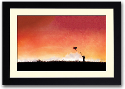 Flying Heart Fine Art Print(14 inch X 20 inch, Framed)