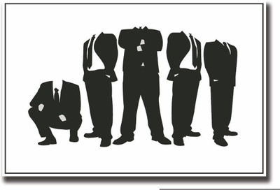 

Posterhouzz Beheaded black suited men Fine Art Print(12 inch X 18 inch, Rolled)