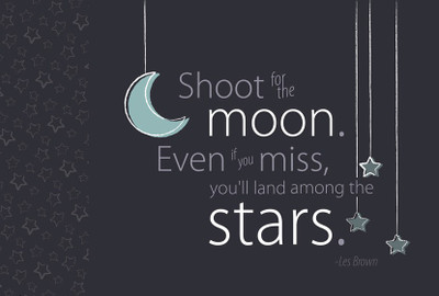 

Posterhouzz Shoot For The Moon - Les Brown Quote - Motivational Poster Paper Print(12 inch X 18 inch, Rolled)