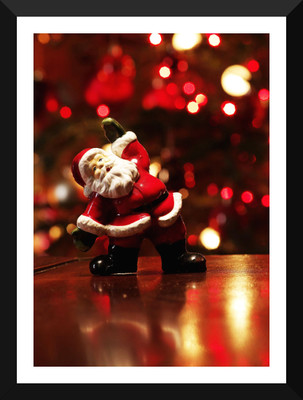 

Tallenge - Christmas Art - Santa Claus - Must Start Exercising After Christmas - Large Size Ready To Hang Framed Digital Art Print On Photographic Paper(24 inch X 17 inch, Framed)