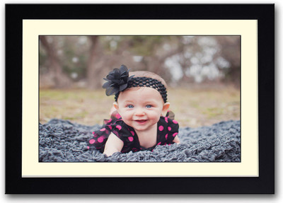 

Cute baby in polka dress Fine Art Print(14 inch X 20 inch, Framed)