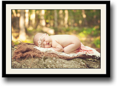 

Cute baby sleeping on rock Fine Art Print(10 inch X 14 inch, Framed)