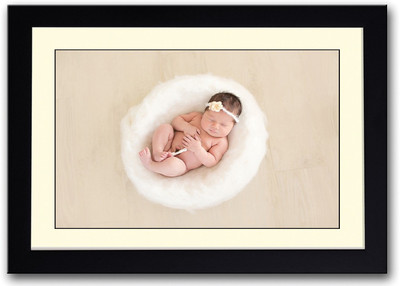 

Cute Baby In White Basket Fine Art Print(14 inch X 20 inch, Framed)