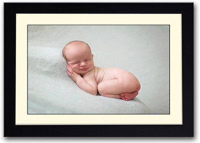 

Baby Smiling While Sleeping Image Fine Art Print(14 inch X 20 inch, Framed)