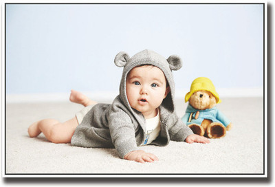 

Adorable newborn baby in hood Fine Art Print(12 inch X 18 inch, Rolled)