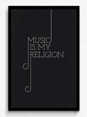 Seven Rays Music is my religion framed Paper Print(18 inch X 12 inch)