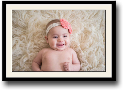 

Sweet Baby with orange bow Fine Art Print(10 inch X 14 inch, Framed)
