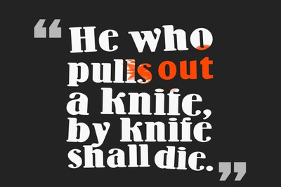 

Posterhouzz Die By Knife Poster Fine Art Print(12 inch X 18 inch, Rolled)