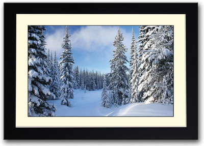 

Snowfall on Trees Fine Art Print(14 inch X 20 inch, Framed)