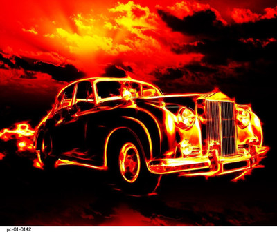 

Posterhouzz Poster - Buring Car 85 Fine Art Print(18 inch X 12 inch, Rolled)