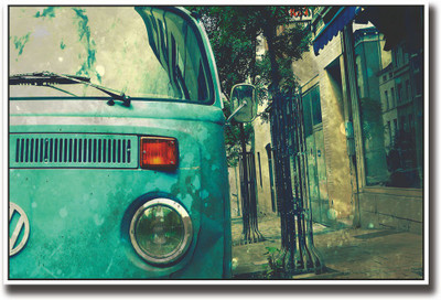 

Wow Blue Vintage car Fine Art Print(12 inch X 18 inch, Rolled)