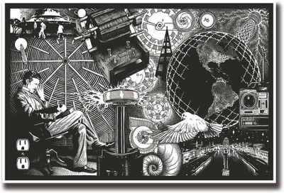 

Nikola Tesla Electricity art Fine Art Print(12 inch X 18 inch, Rolled)