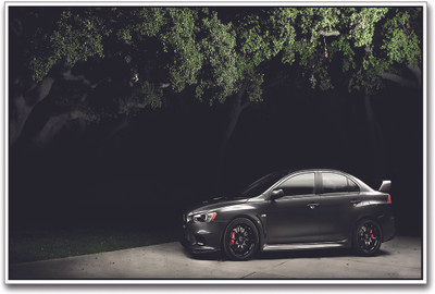 

Black Sports Car in the Night Paper Print(12 inch X 18 inch)