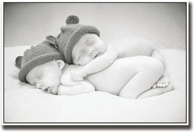 

Two super cute babies b&w Fine Art Print(12 inch X 18 inch, Rolled)