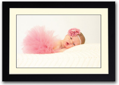 

Baby Girl With Pink Flower Fine Art Print(14 inch X 20 inch, Framed)